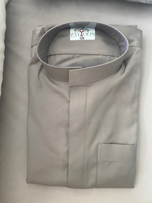 Men’s Premium Grey Collar Jubba | Premium Thobes - Buy Any 2 for £55
