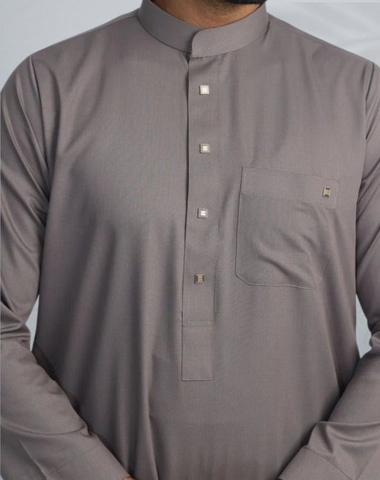 Mens Saudi Collar Mink Jubba - Al-Noor Thobes