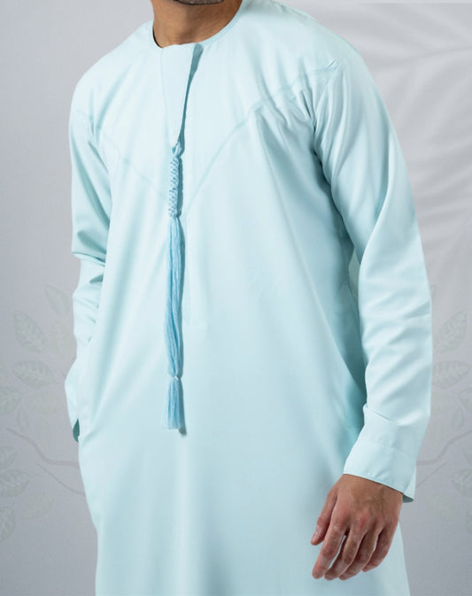 Mens Light Turquoise Emirati Jubba - Al Sahel Collection