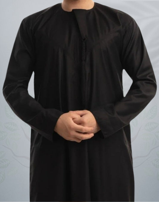 Mens Sultan Black Emirati Jubba | Premium Thobes - Buy Any 2 for £55