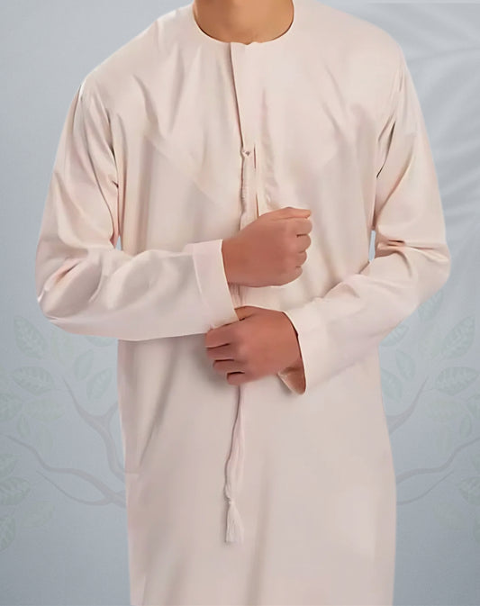 Boys Shiny Pink Emirati Jubba - Taimoor Collection Thobes