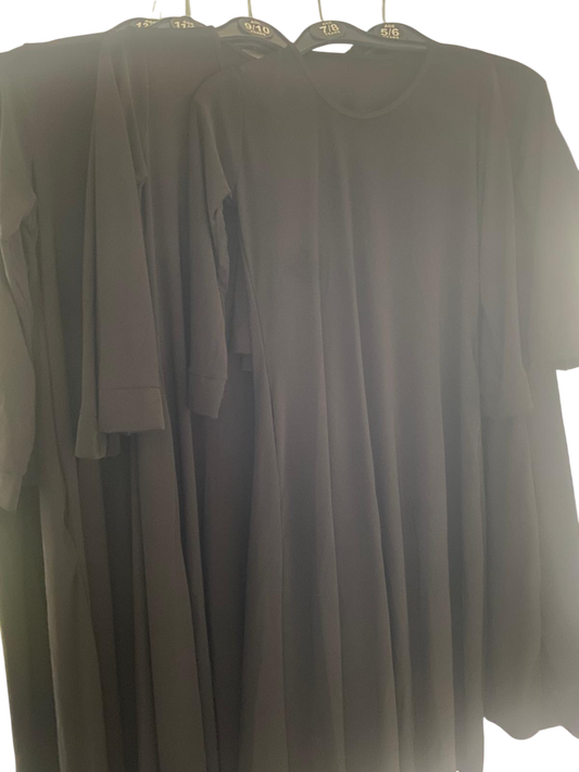 Girls Plain Black Jersey Abaya Jilbab - Zahra Collection