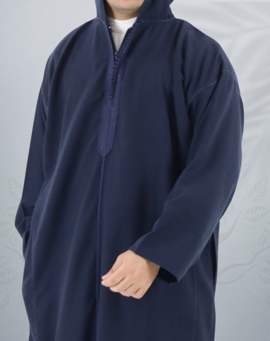 Mens Premium Winter Moroccan Hooded Djellaba - Mens Winter Mlifa Full Sleeve Jubba