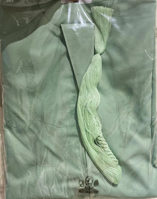 Boys Pastel Green Emirati Jubba - Matt Finish Pastel Green Kids Thobes - Taimoor Collection