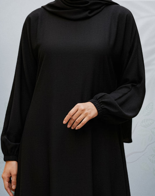 Womens Close Abaya With Matching Belt in Black-Mint Green-Beige | Womens Basic Abaya