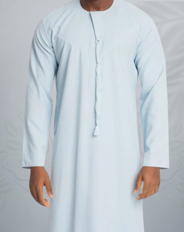 Mens Dusty Blue Emirati Jubba - Al Sahel Collection