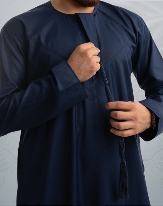 Mens Sultan Blue Emirati Jubba - Al Mulook Thobes