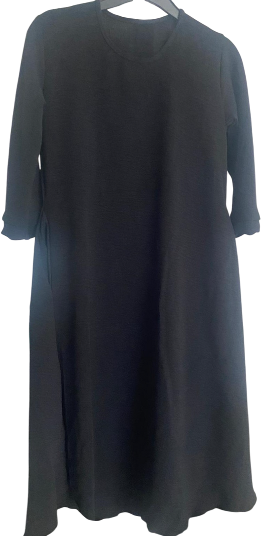 Girls Crinkle Black Jersey Abaya Jilbab - Zahra Collection
