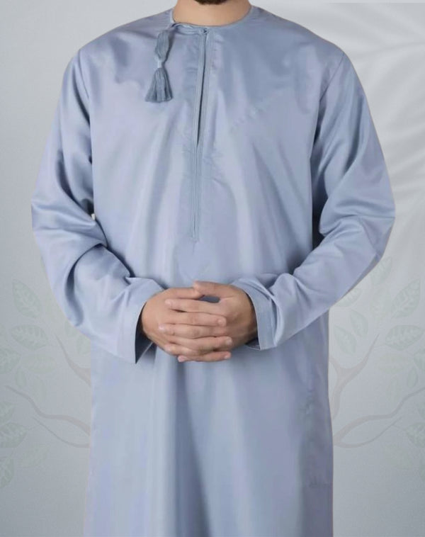 Mens Sky Blue Omani Jubba - Tarz Al-Sultan Thobes
