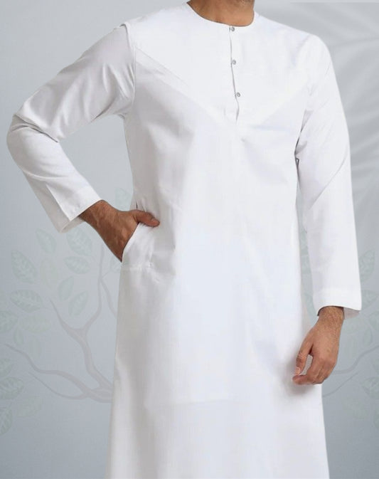 White Omani Jubba - Al-Noor Thobes